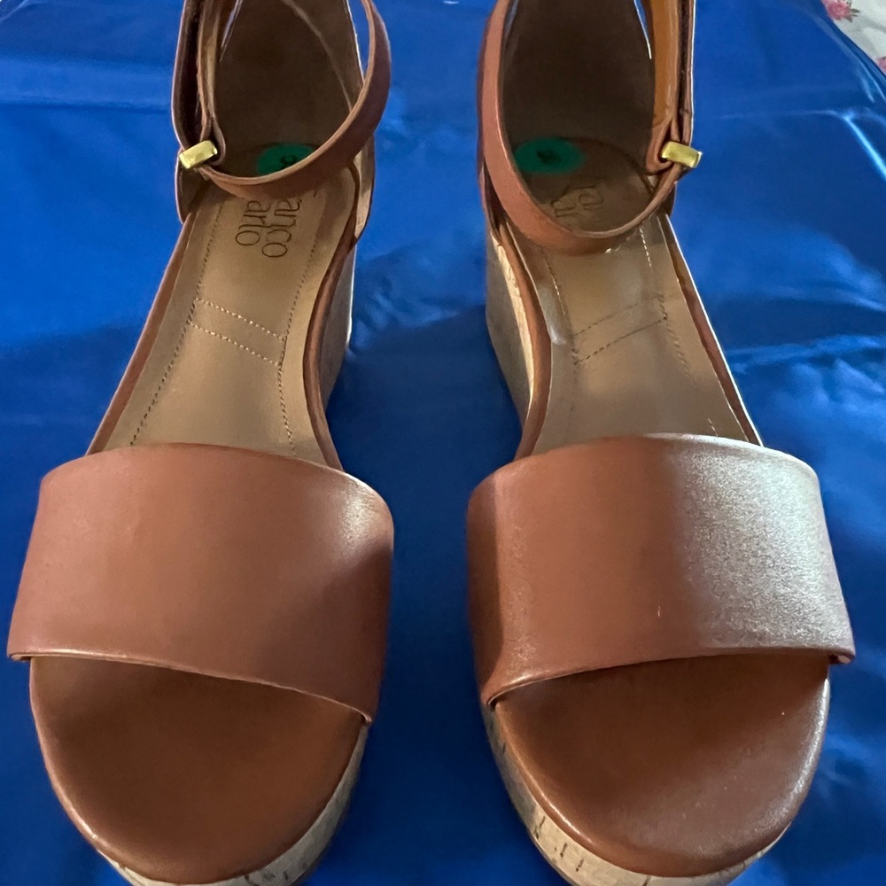 Franco Sarto Brown Wedge Shoes Minimalist Design